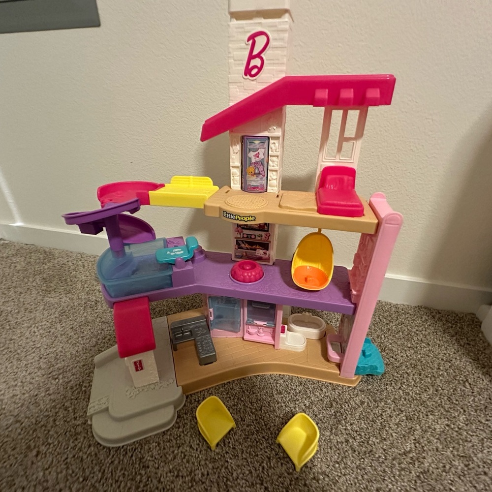 Barbie Multi-Level Playhouse - Pink, Purple, and Yellow
